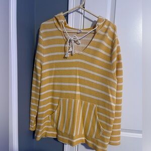 Old Navy women’s XL yellows and white stripped hoodies. Worn very few times.